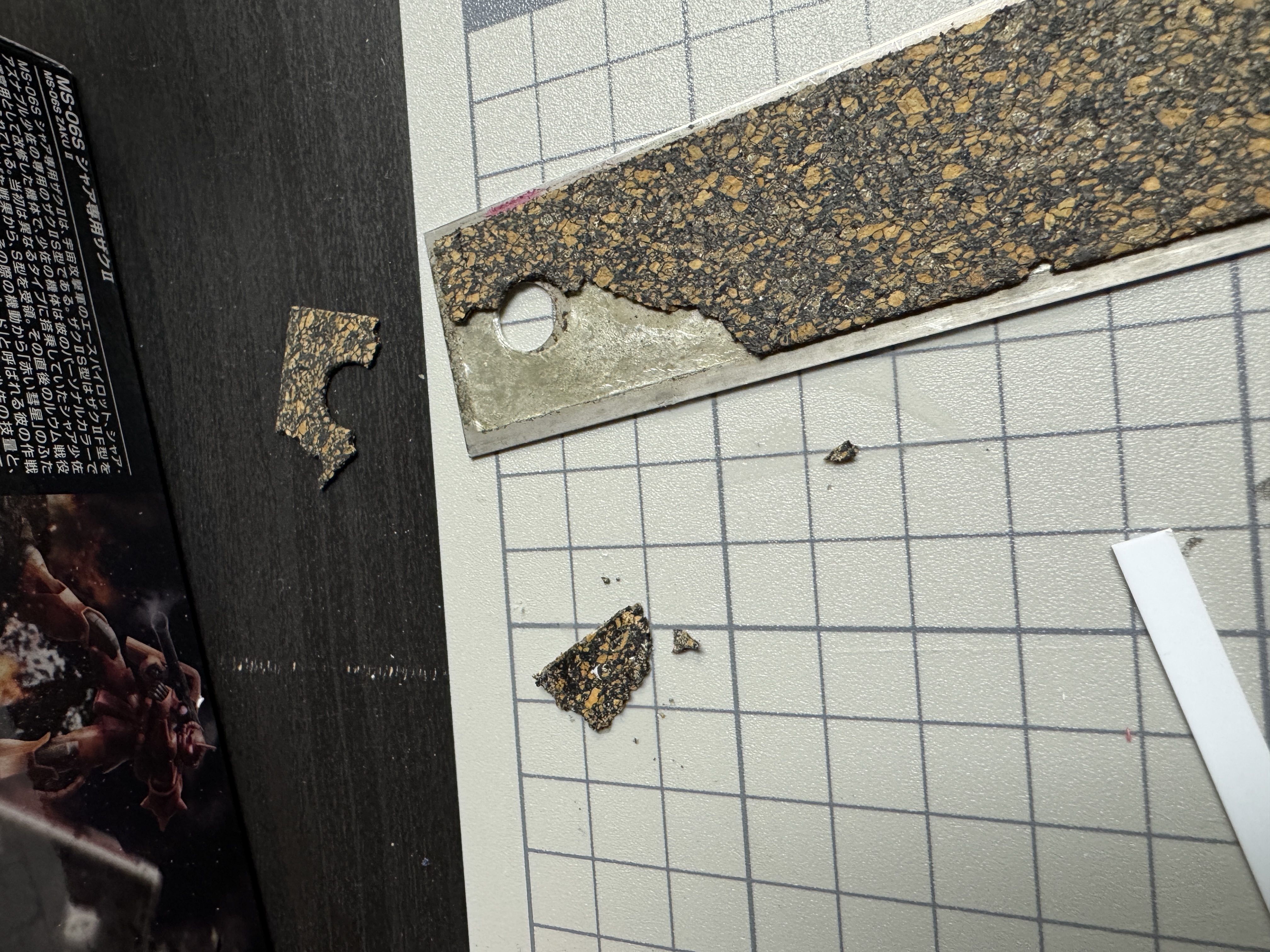 Ruler got stuck to mat